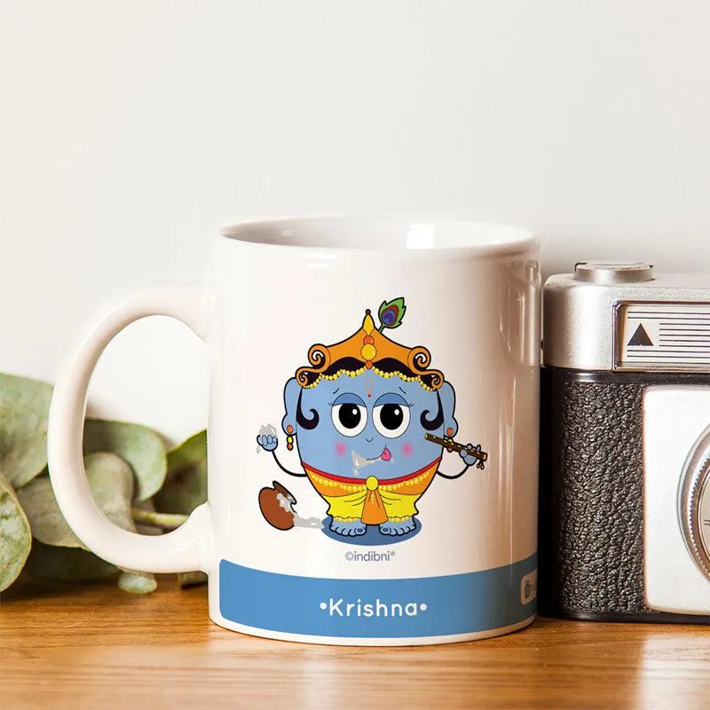 Whimsy Cute Krishna Ceramic Coffee Mug - 300 mL media 1