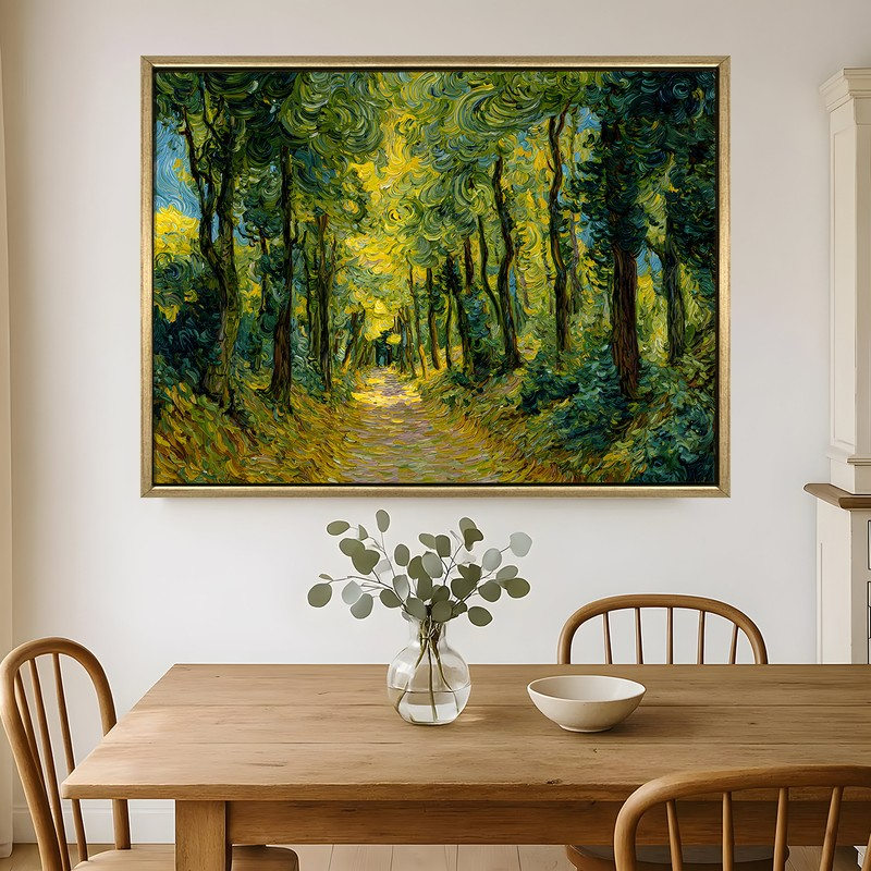 Dappled Walk Canvas Wall Painting With Frame