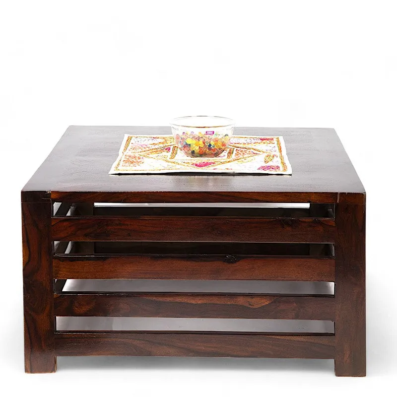 Qervo Sheesham Wooden Center Table - Taupe media 3