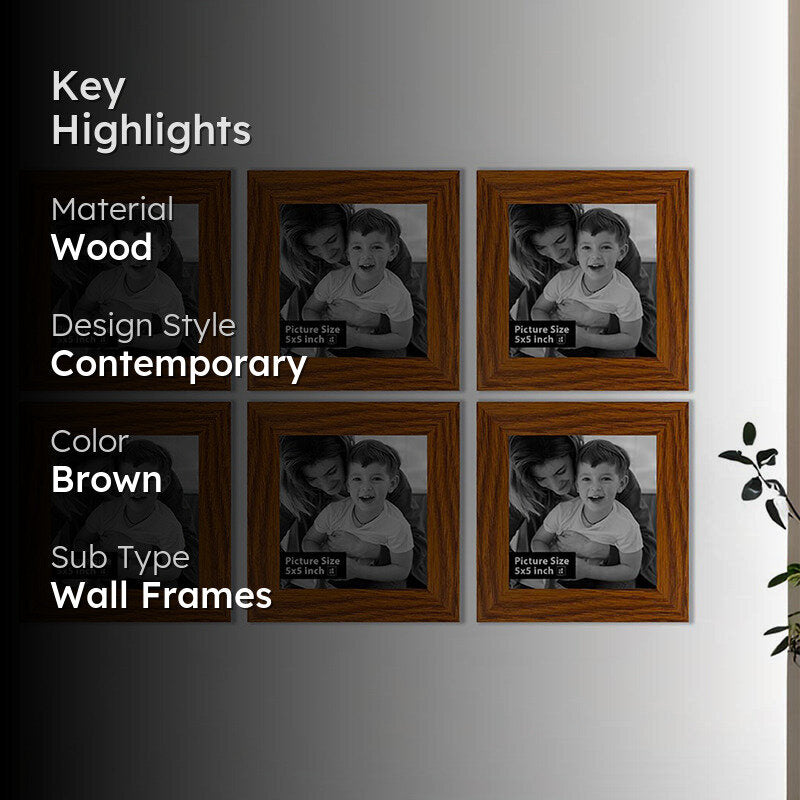 Willow Charm Photo Frame (Brown) - Set Of Six media 2