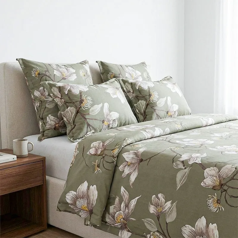 Lidera Flora Cotton Bedsheet (Green) - 144 TC media 3