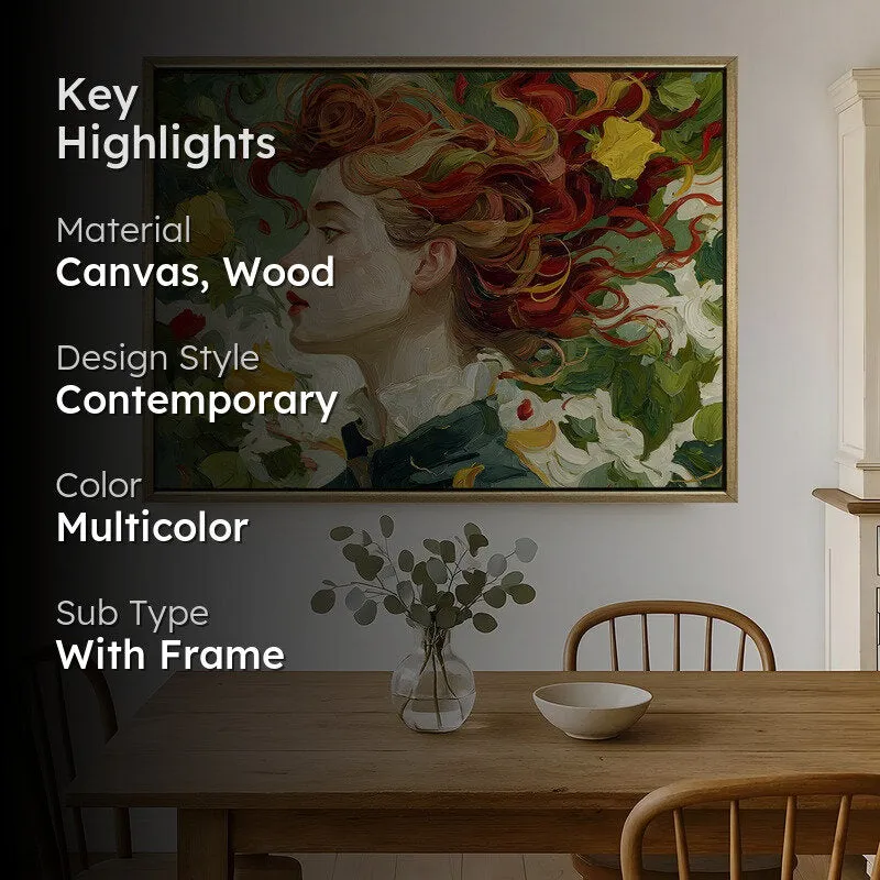 Verdant Harmony Canvas Wall Painting With Frame media 2