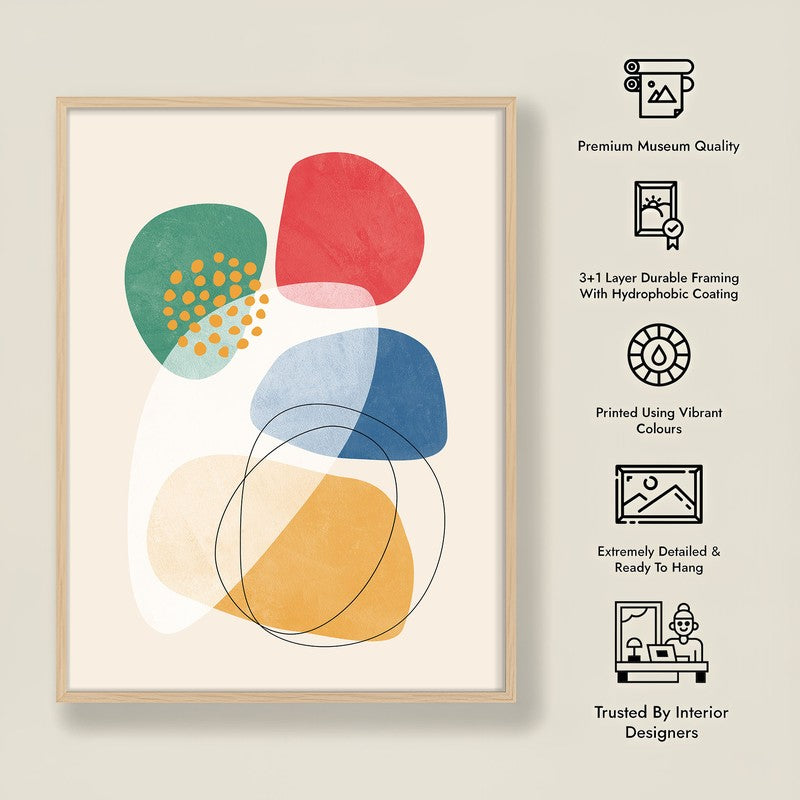 Burst Of Summer Framed Canvas Archival Canvas Wall Painting - Natural Brown Frame media 7