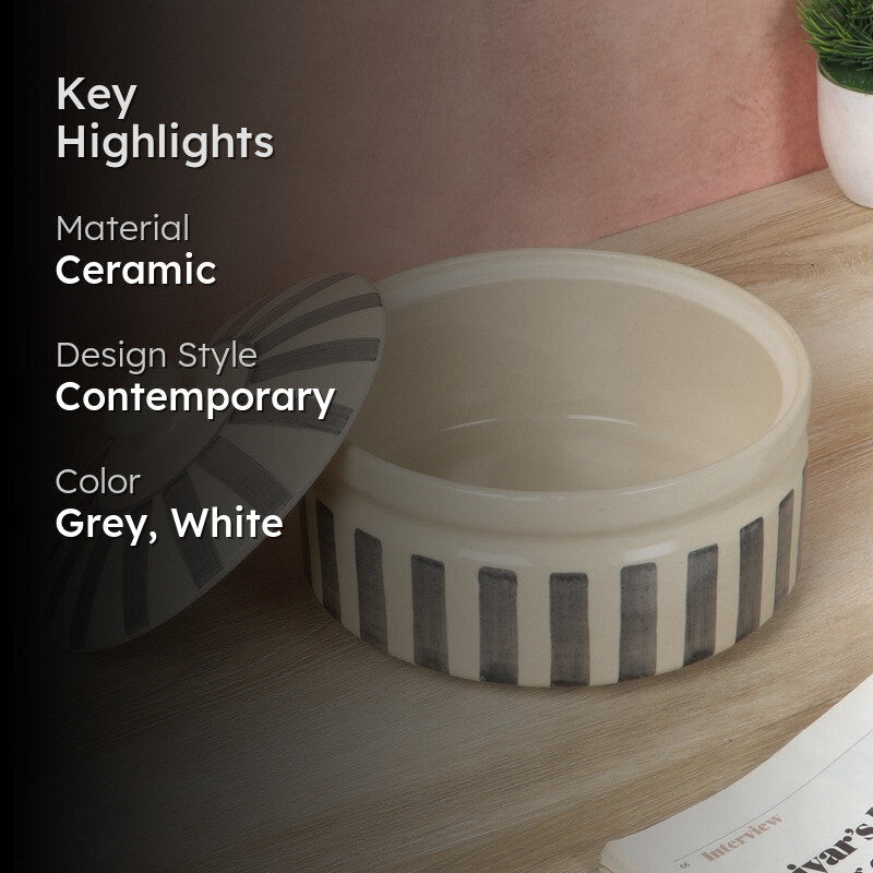 Ceramic Serving Bowls (Grey,White) - 750 mL media 2