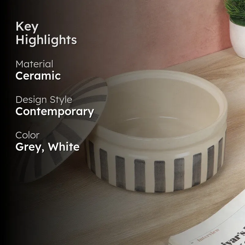 Ceramic Serving Bowls (Grey,White) - 750 mL media 2