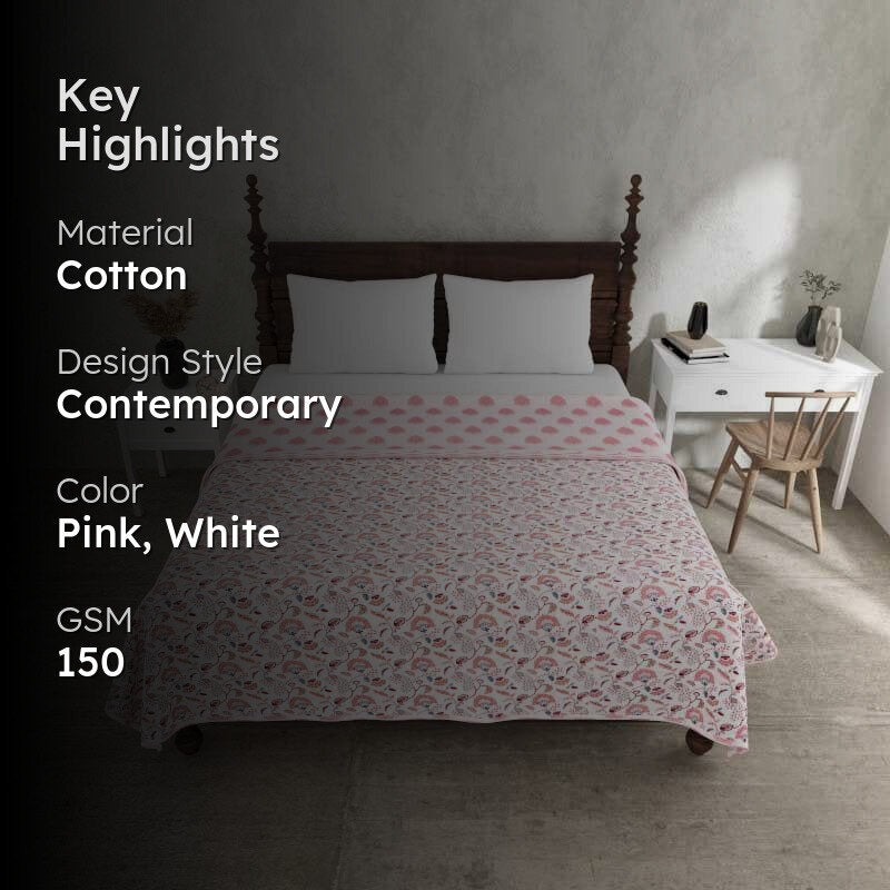 Floral Riyad Printed Pink Cotton Dohar media 2