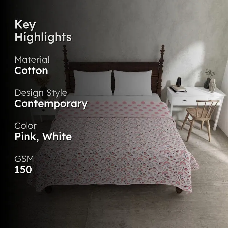 Floral Riyad Printed Pink Cotton Dohar media 2