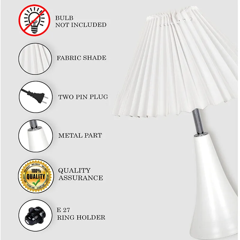 Arrido French Pleat Metal Table Lamp - White media 4