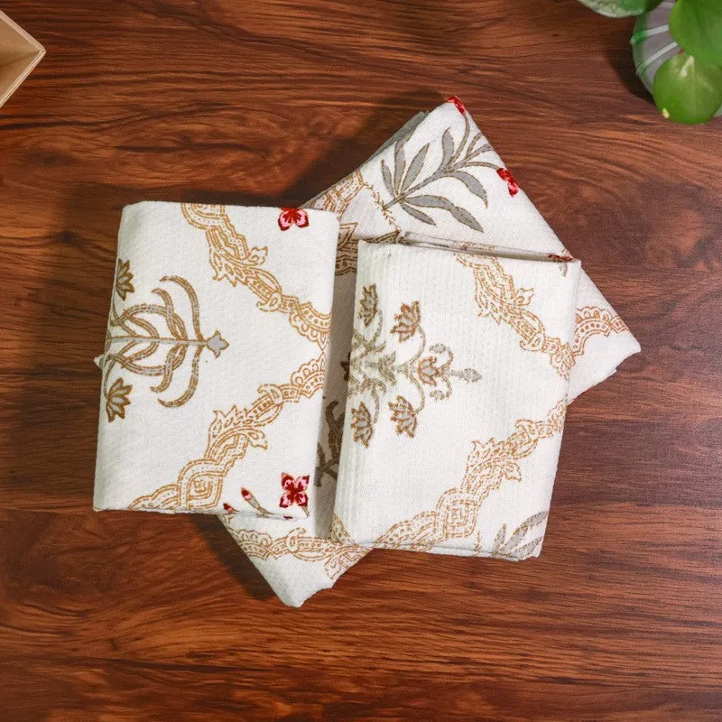 Costal Leaf Cotton Hand Towel - Sky Brown media 1