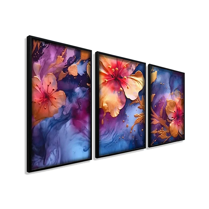 Floral Galaxy Wall Art With Frame - Set Of Three media 5