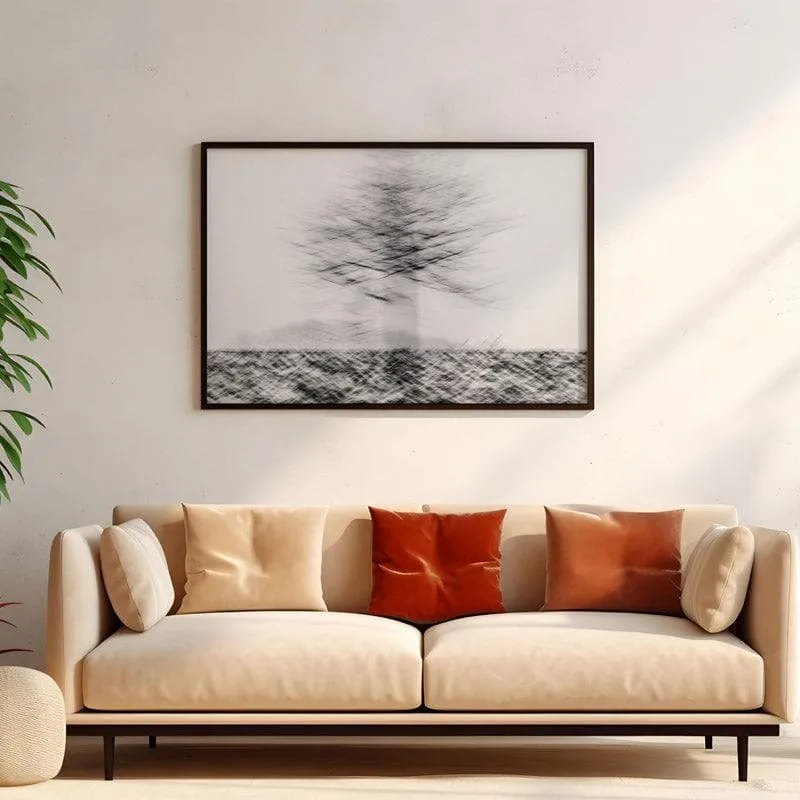 Snow Blur Canvas Wall Painting - Black Frame media 4