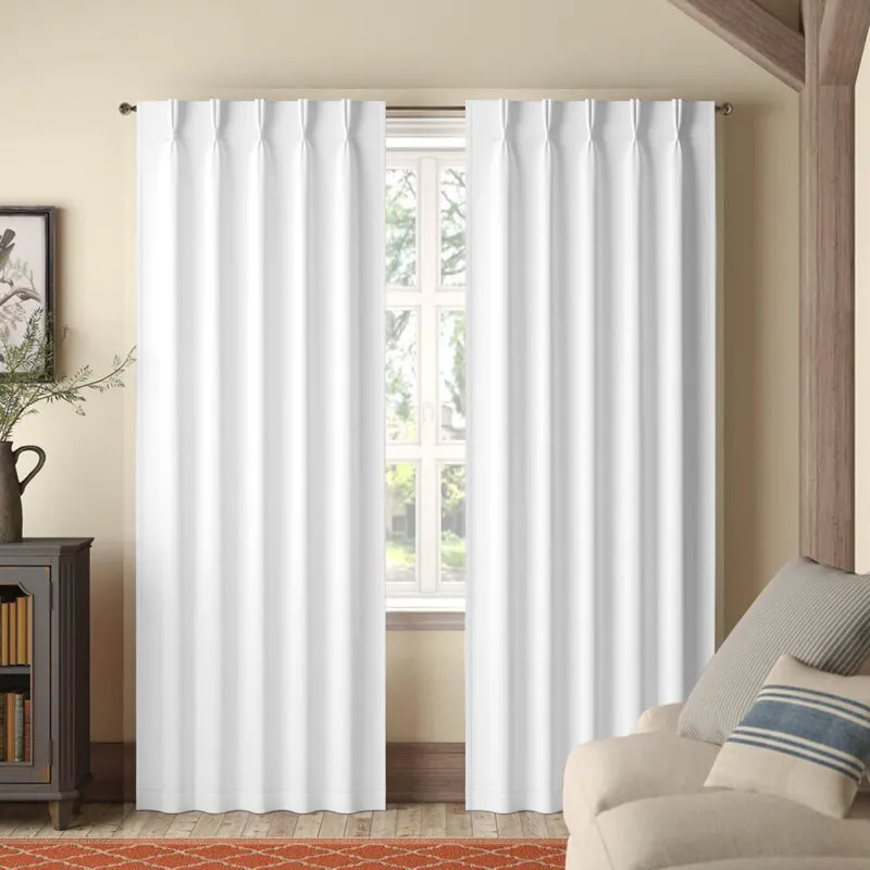 Imora Double Pinch Pleat Short Width Curtain - White media 1