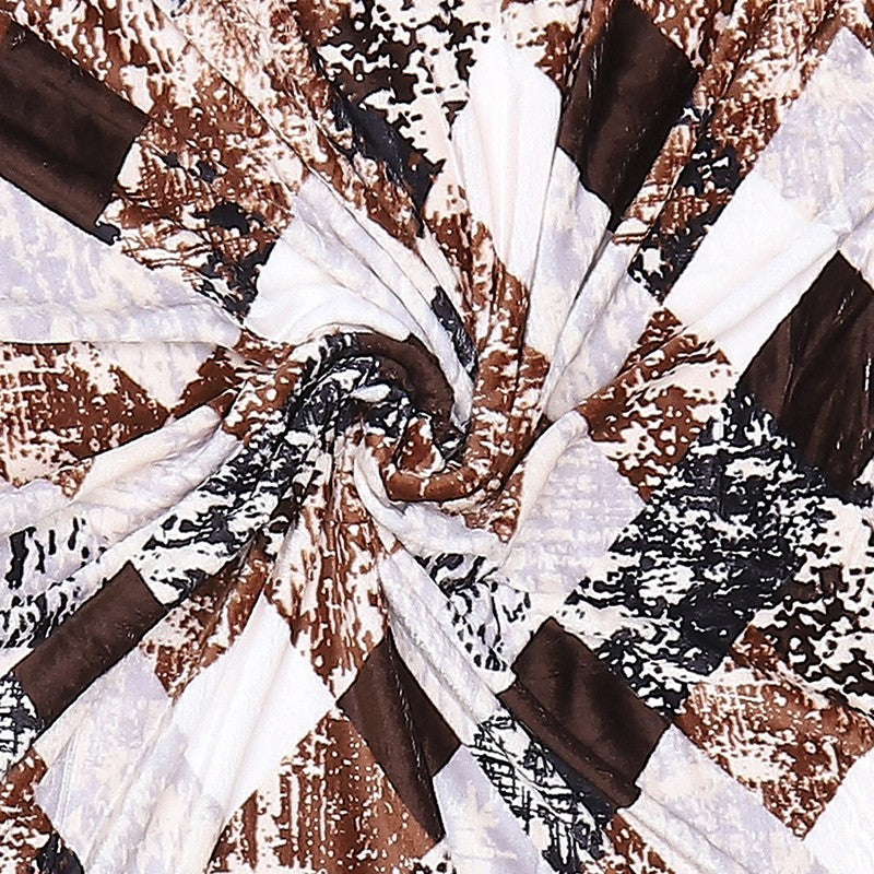 Monte Carlo Rosavera Geometric Print Polyester Blanket (Brown) - 233 GSM media 6