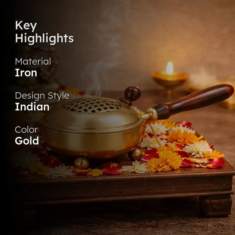 Divya Dhoop Rest Incense Holder - Gold media 2
