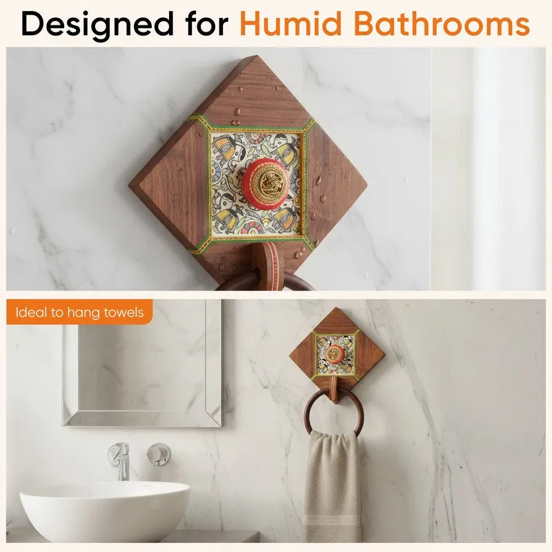 Gitika  Brass & Wood Towel Hanger media 9