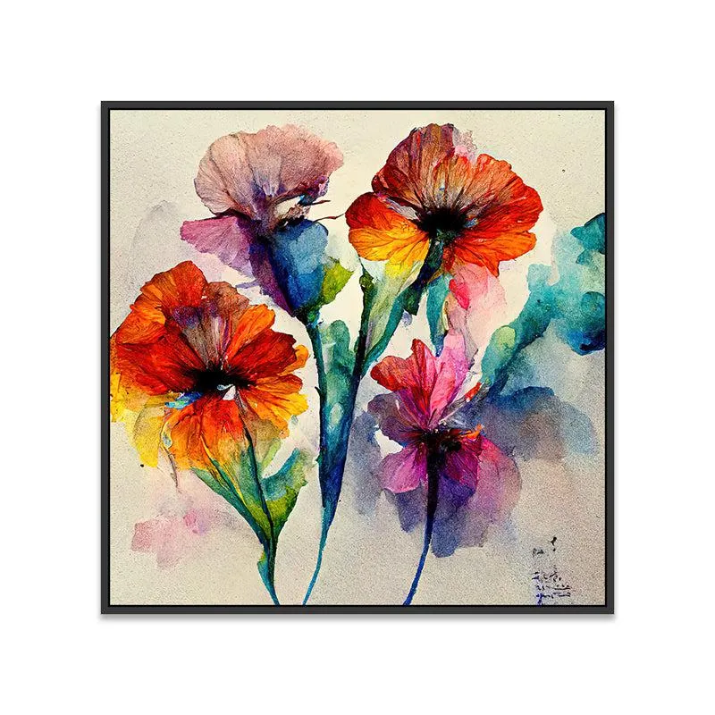 Multicolored Floral Expressionist Canvas Wall Painting media 5