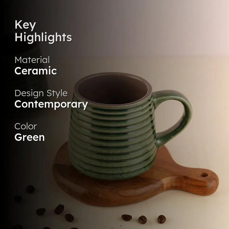 Antonella Ceramic Tea Cup (210 mL)/Green) media 2