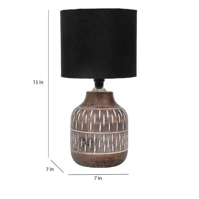 Bisara Dante Fabric Table Lamp - Black,Brown media 5