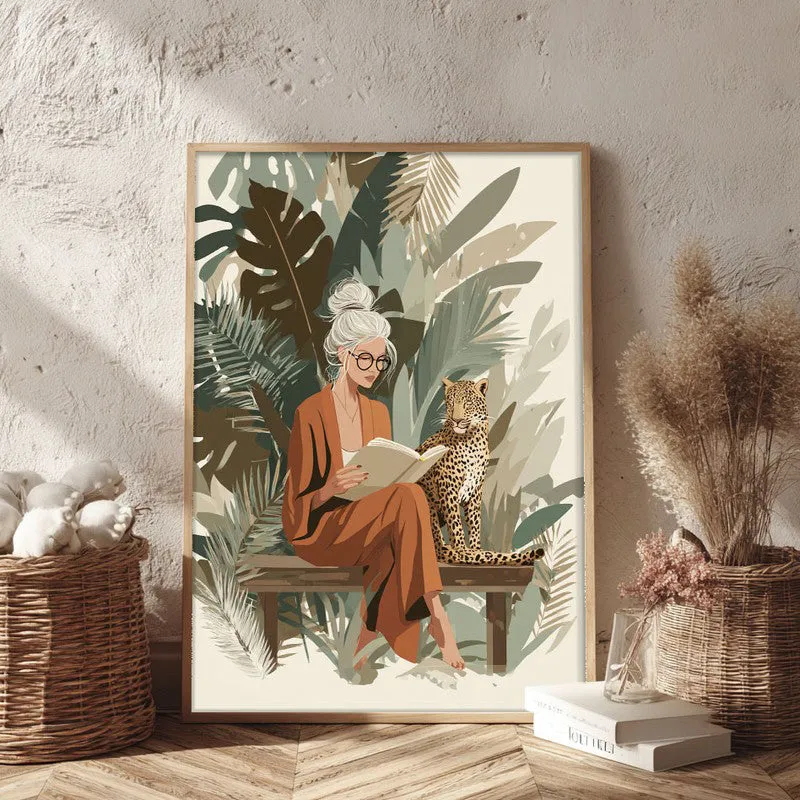 Wild Whimsy Canvas Wall Painting - Brown Frame media 3