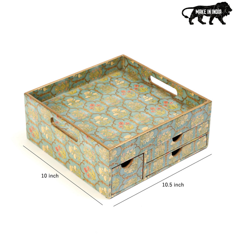 Fleur Jharokha Wood Cutlery Organiser media 8