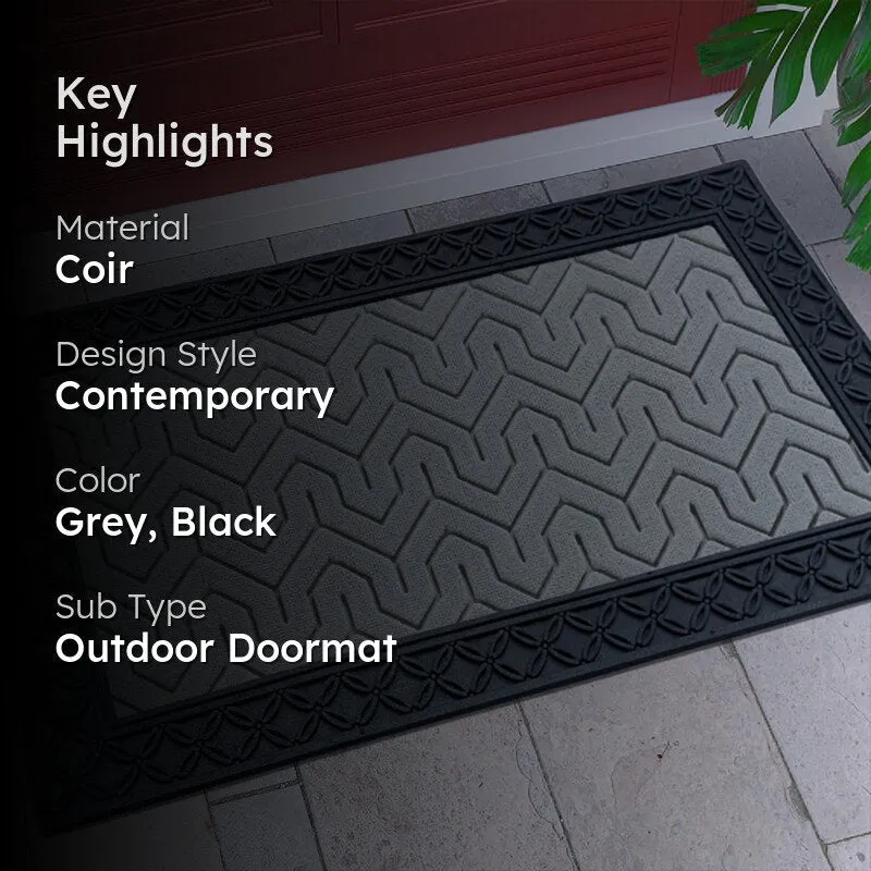 Coire Block Coir Door Mats - Light Grey,Black media 2