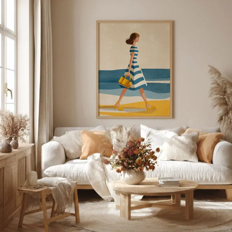 Seabreeze Canvas Wall Painting - Brown Frame media 4