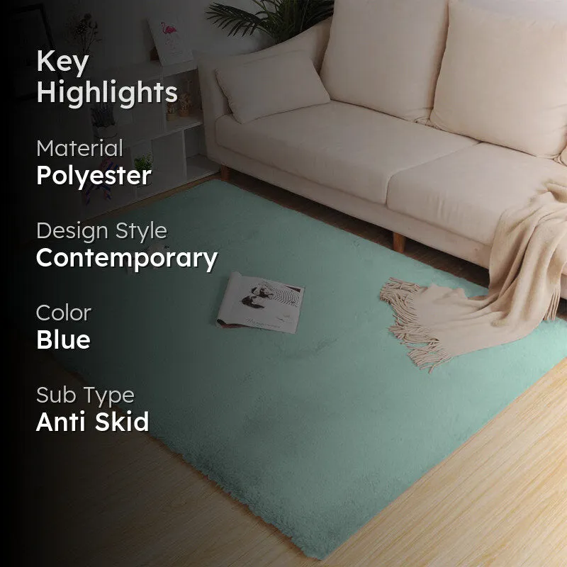 Ruffle Luxe Area Rug - Light Blue media 2