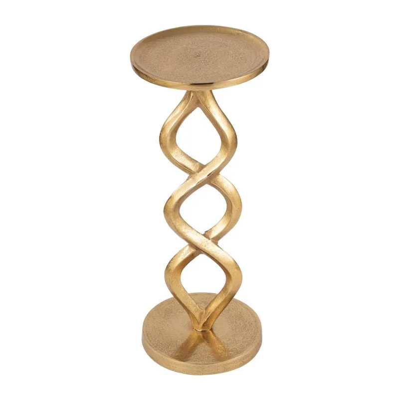 Twist Base Aluminum Side Table - Gold media 4