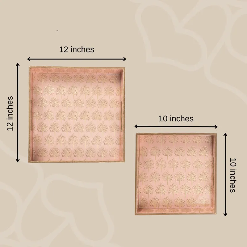 Pink Canopy Square Seving Tray - Set Of Two media 7