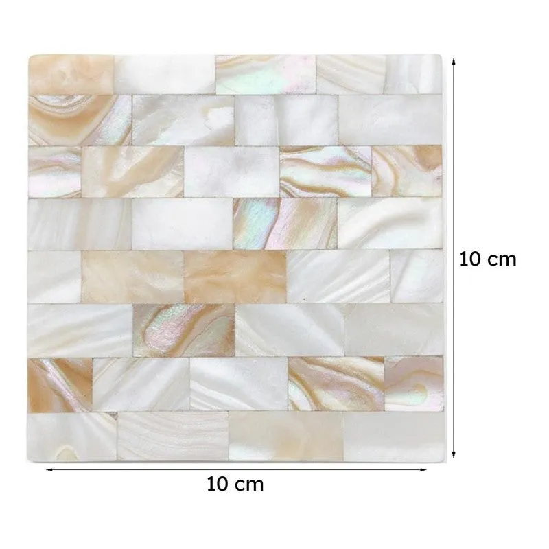 Casper Square Mother Of Pearl Coaster - Set Of Two media 6