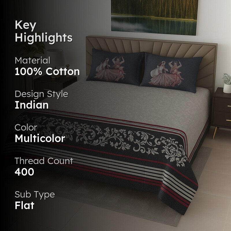 Aangan Cotton Bedsheets - 400 TC media 2