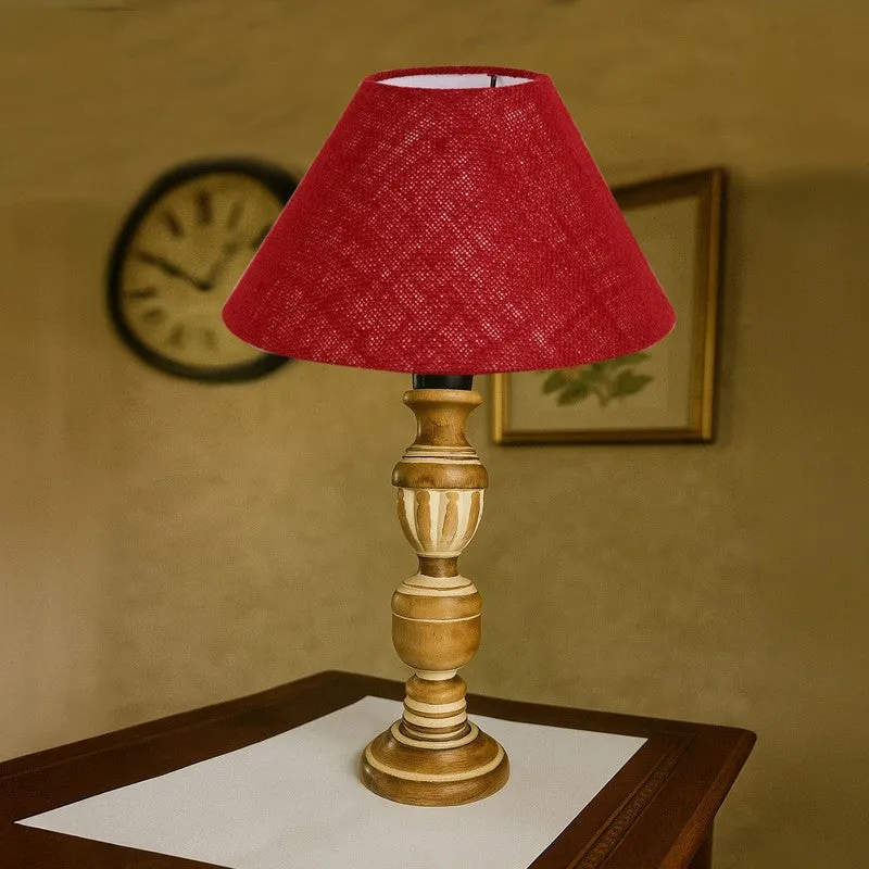 Zenrae Veil Wooden Table Lamp - Maroon media 4