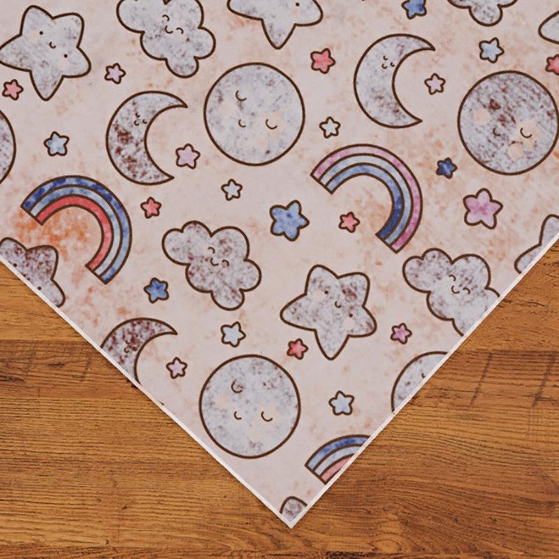 Lunar Light Lane Kids Polyester Anti-Skid Carpet - Pink & Ivory media 6