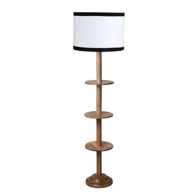 LumiCrate Tower Wooden Floor Lamp - White & Black media 5