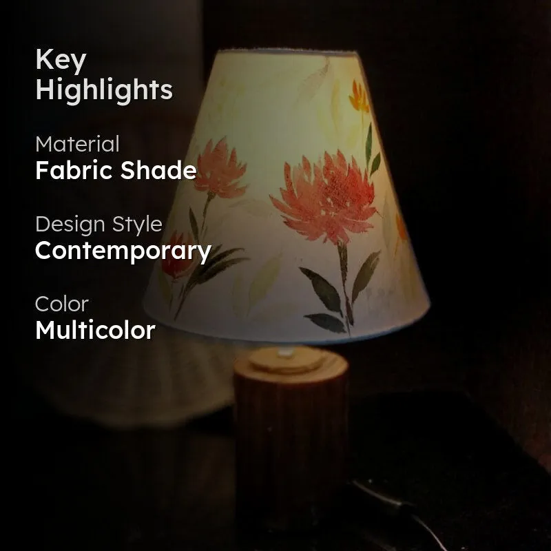 Moru Bloom Handpainted Fabric Table Lamp - Multicolor media 2
