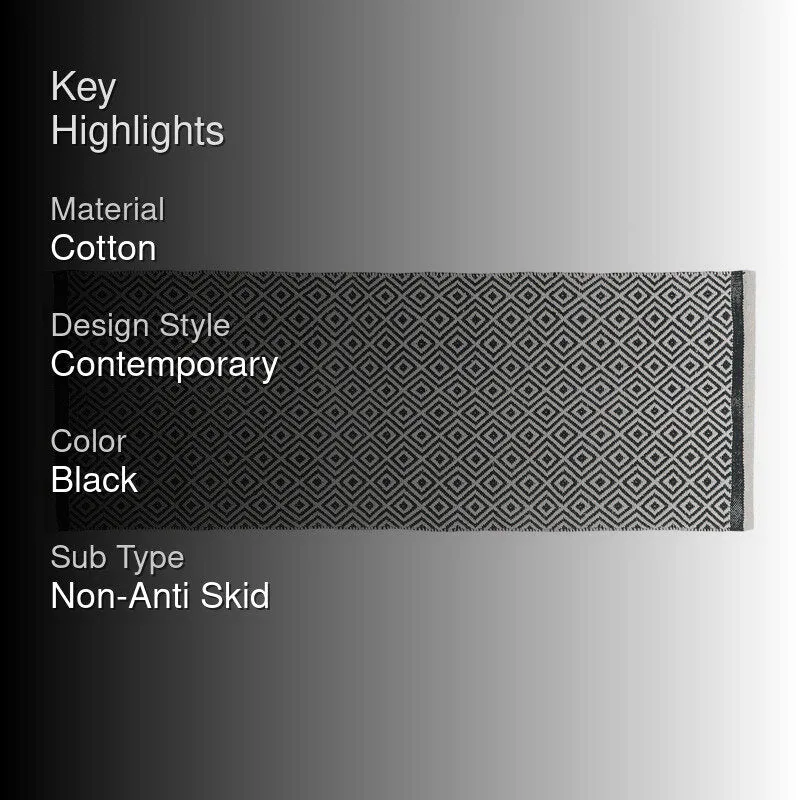 Earthica Cotton Runner Rug - Black media 2