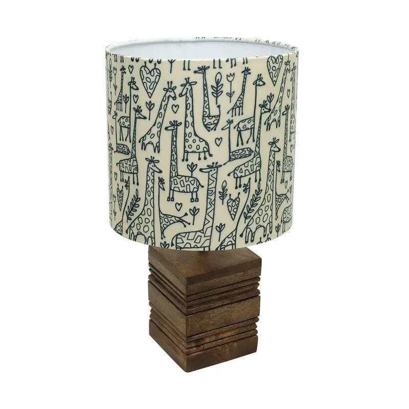 Tall Tales Cube Fabric Table Lamp - Beige,Brown media 3