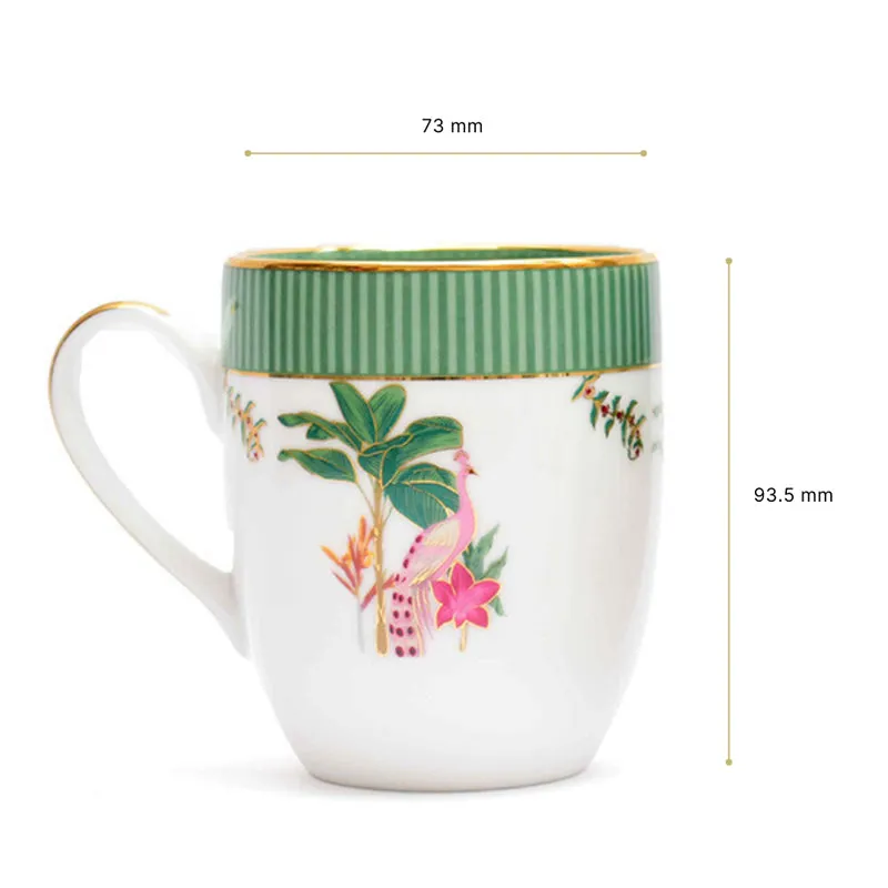 Gilded Mayura Coupe 24k Gold Brushed Porcelain Coffee Mug(280 mL Each) - Set Of Six media 8