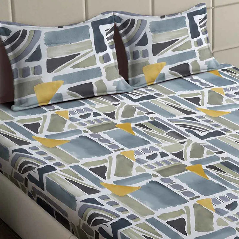 Dream Echoes Abstract PollyCotton Bedsheet - 130 GSM media 4