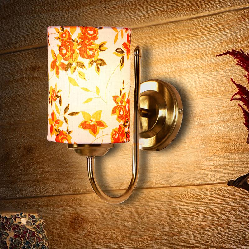 Altura Ibis Flora Cylindrical Fabric & Metal Wall Lamp