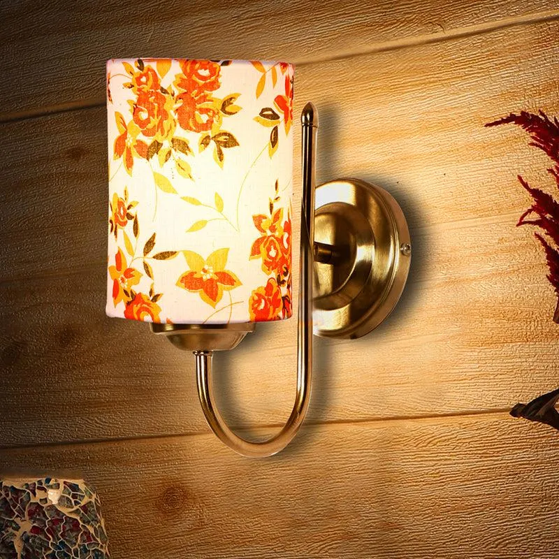 Altura Ibis Flora Cylindrical Fabric & Metal Wall Lamp media 1