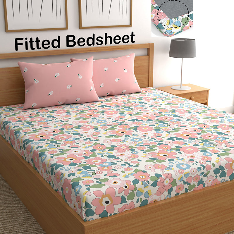Doodled Blossoms I Fitted Microfiber Microfiber Bedsheet - 150 GSM media 6