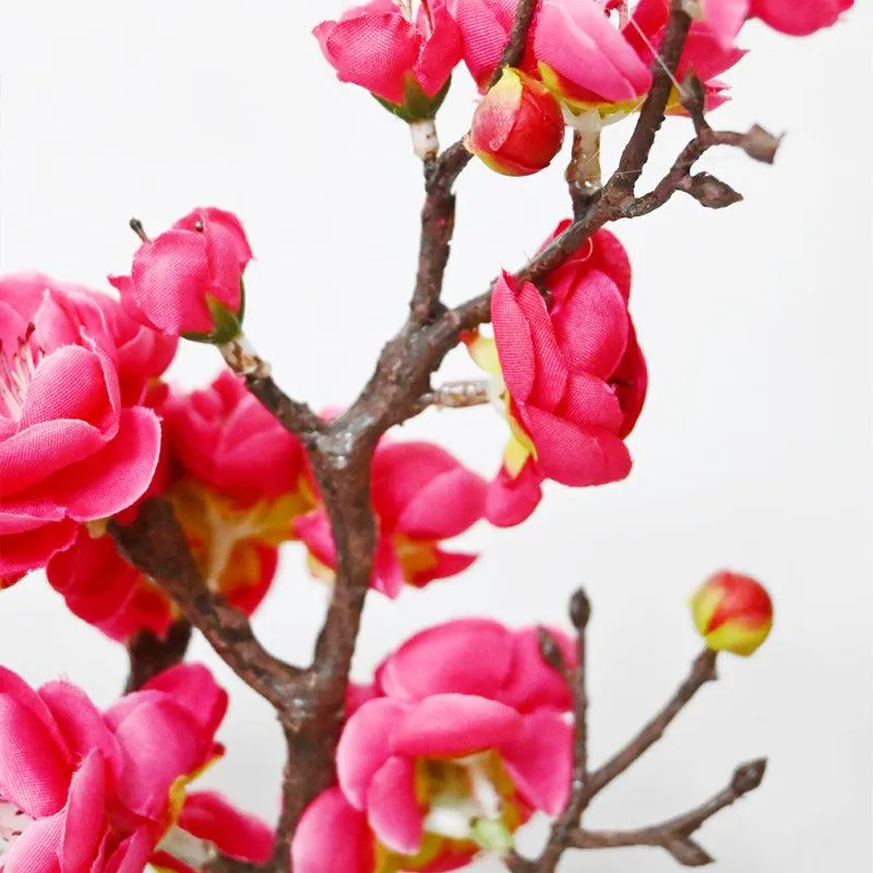 Artificial Plum Blossom Flower Stick (Pink) - Set of Two media 5