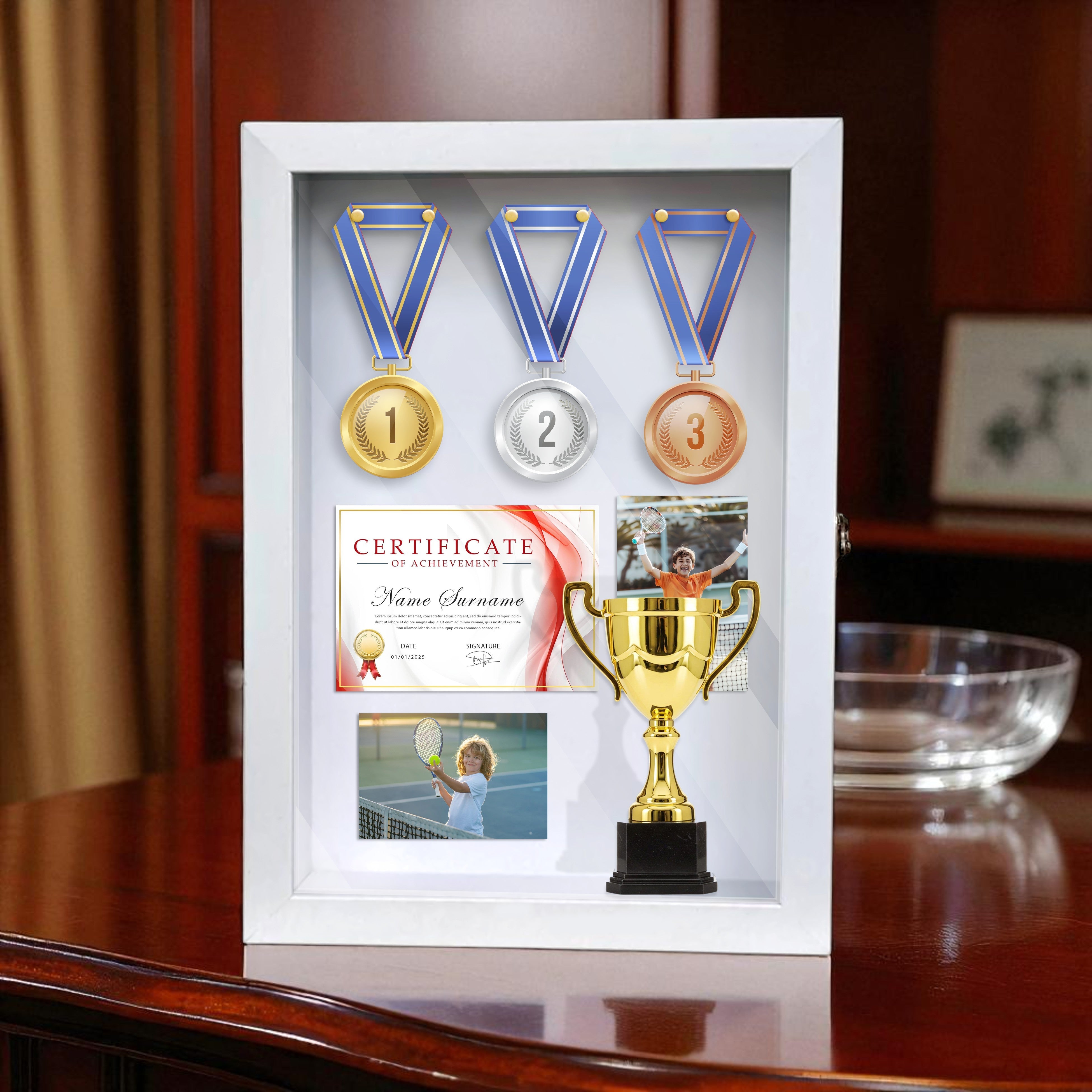 LuxeOutline MDF Shadow Box Photo Frame - White media 8