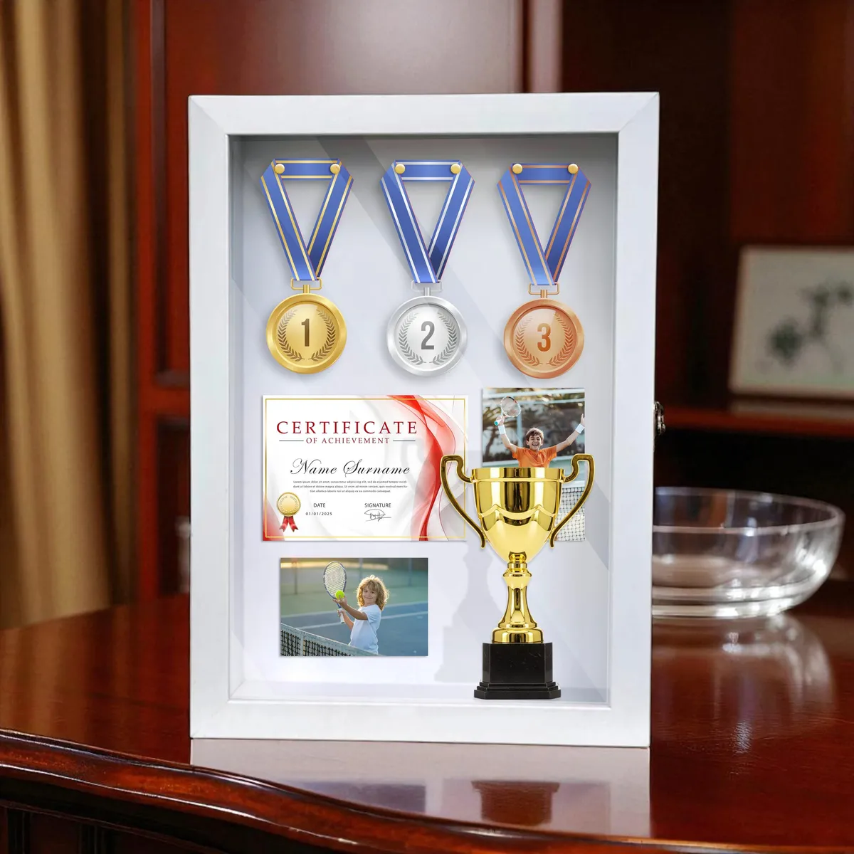 LuxeOutline MDF Shadow Box Photo Frame - White media 8