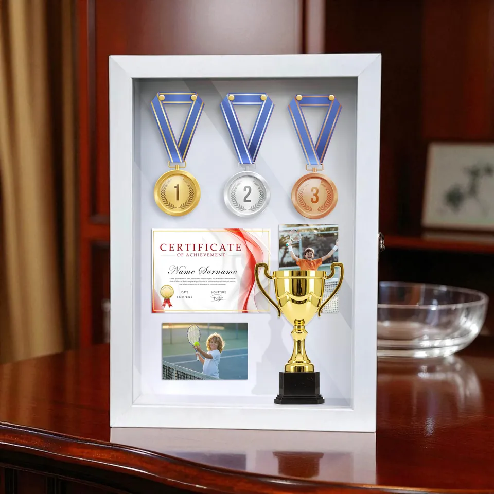 LuxeOutline MDF Shadow Box Photo Frame - White media 8
