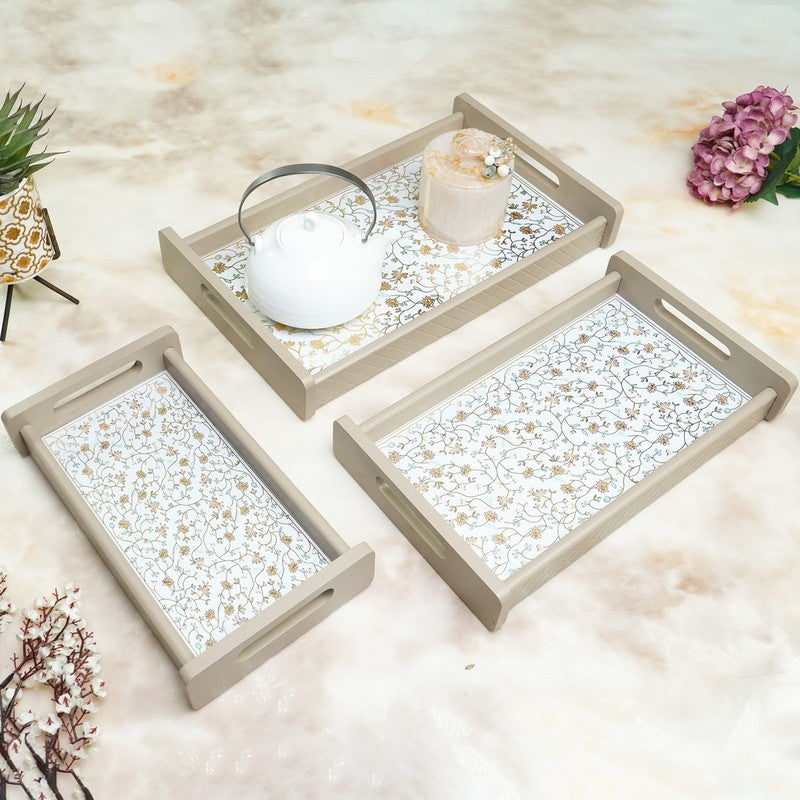 Klyra Wooden Serving Tray - Set Of Three
