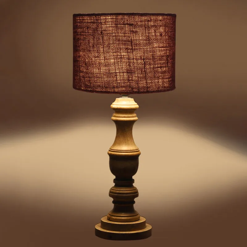 Sienna I Carve Wooden Table Lamp - Brown media 5
