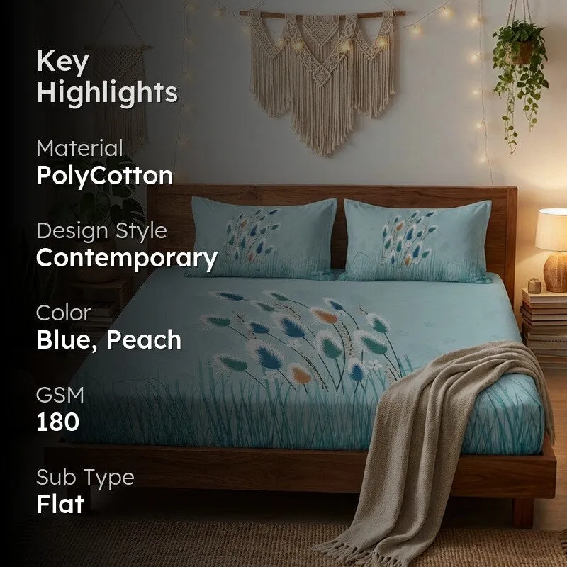 Petal Glow Printed Bedsheet - 180 GSM media 2