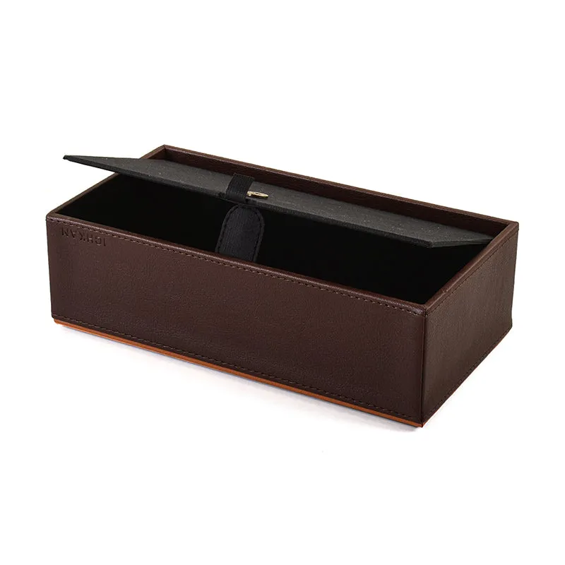 Tisca Edge Faux Leather Tissue Box - Brown media 8